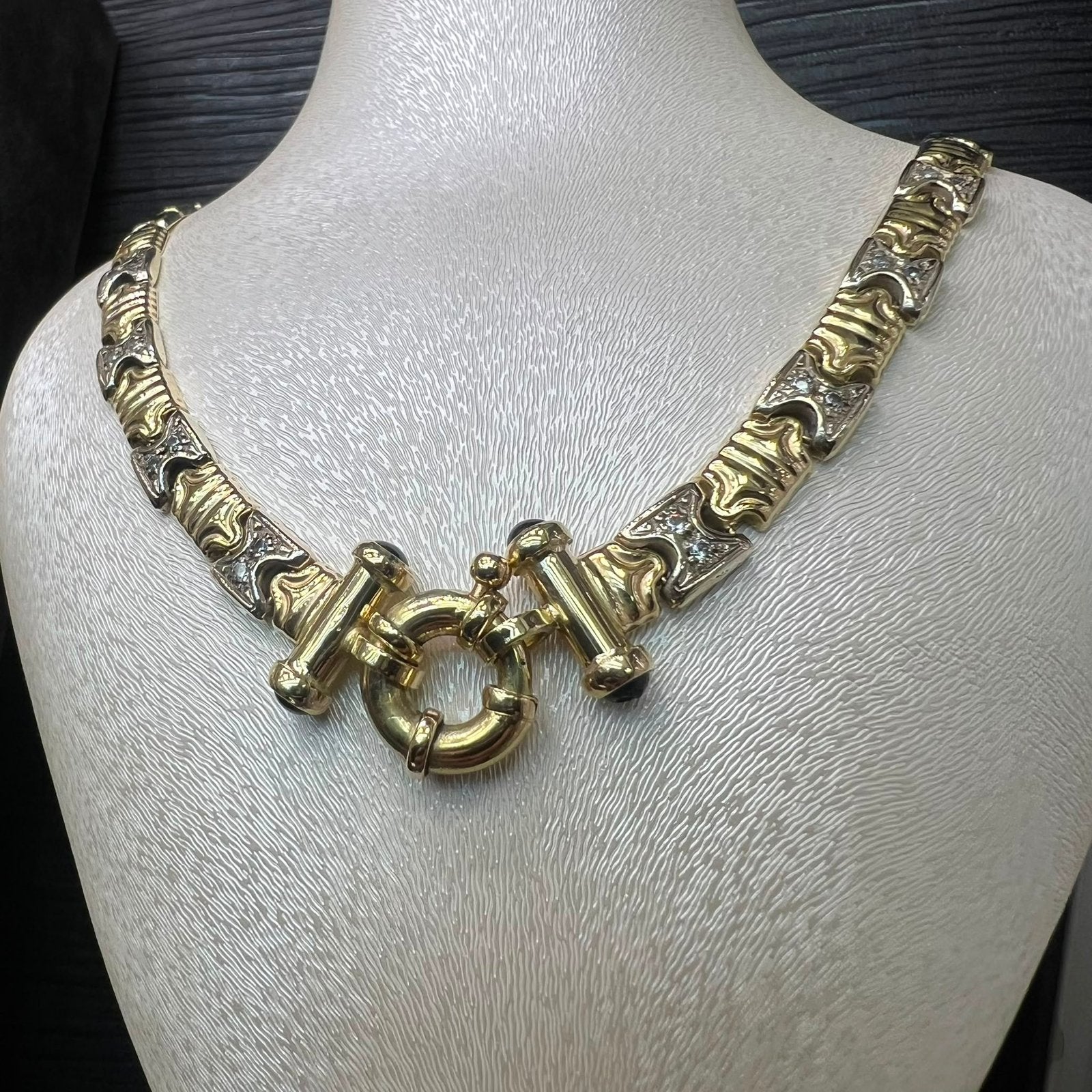 Foto 12 van Prachtige 14k gouden bulgari set ketting armband en ring