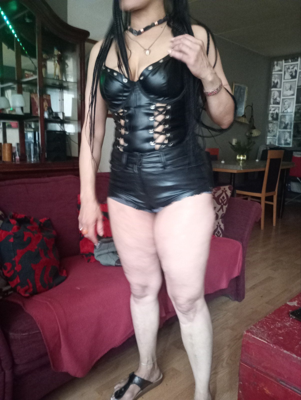Kinky setje van imitatieleer, Ophalen of Verzenden, Zwart, Setje