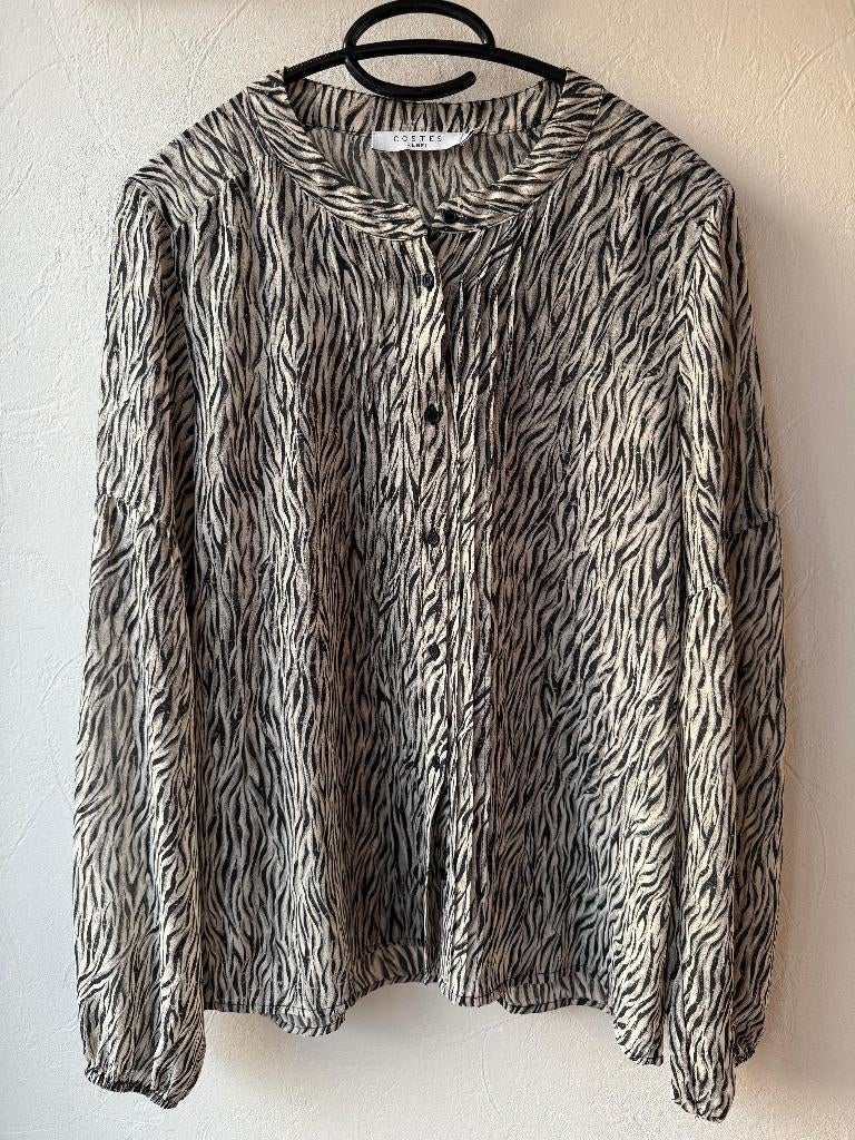 Nieuwe tijgerprint Costes dames blouse maat M, Maat 38/40 (M), Bruin, Nieuw, Ophalen of Verzenden