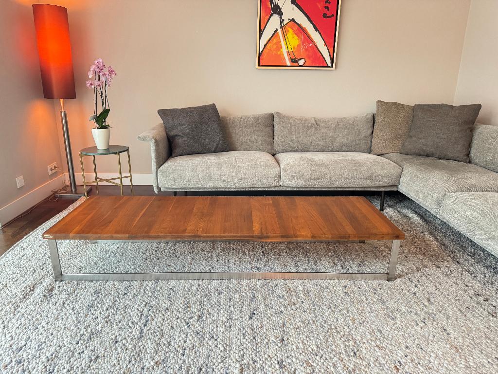 Bert Plantagie Vision Salon Tafel in geolied Notenhout, Ophalen, Design, 50 tot 100 cm, Zo goed als nieuw