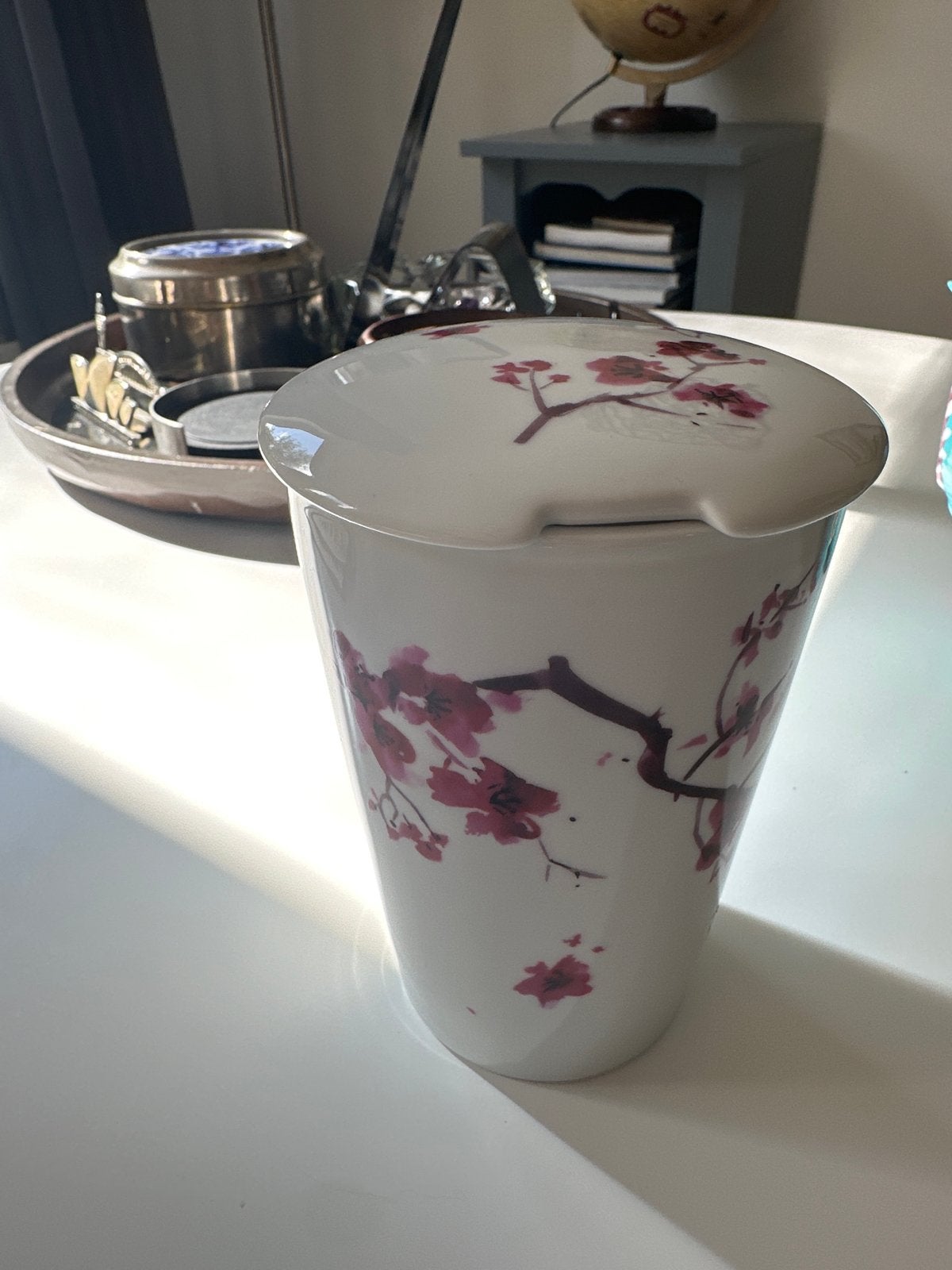 TEAEVE by Eigenart Mok met deksel - Kersenbloesem, Huis en Inrichting, Aziatisch, Overige merken, Zo goed als nieuw, Porselein