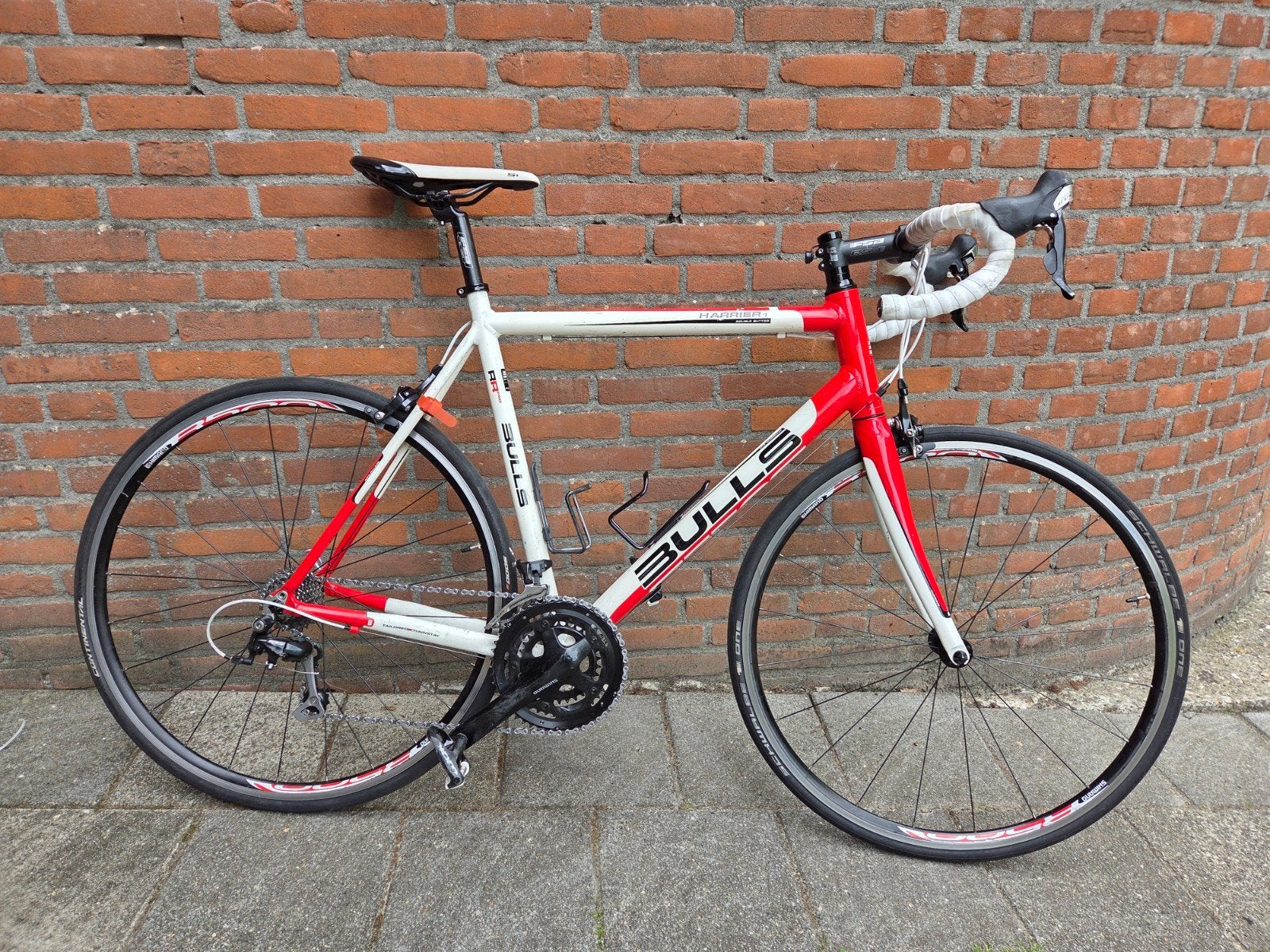Bulls Harrier 1 racefiets rood/wit - frame maat 58, Gebruikt, Aluminium, 57 tot 61 cm, Meer dan 20 versnellingen
