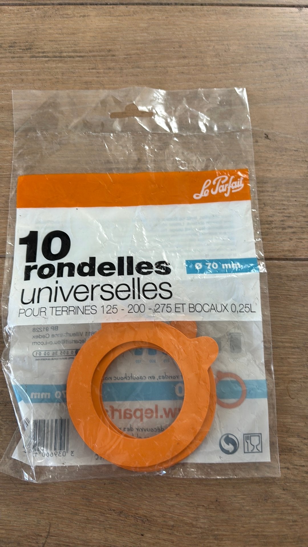 NIEUW 10x weck ringen 70mm Le Partfait oranje kleine weckpot, Nieuw, Ophalen of Verzenden, Voorraadpot, Overige merken