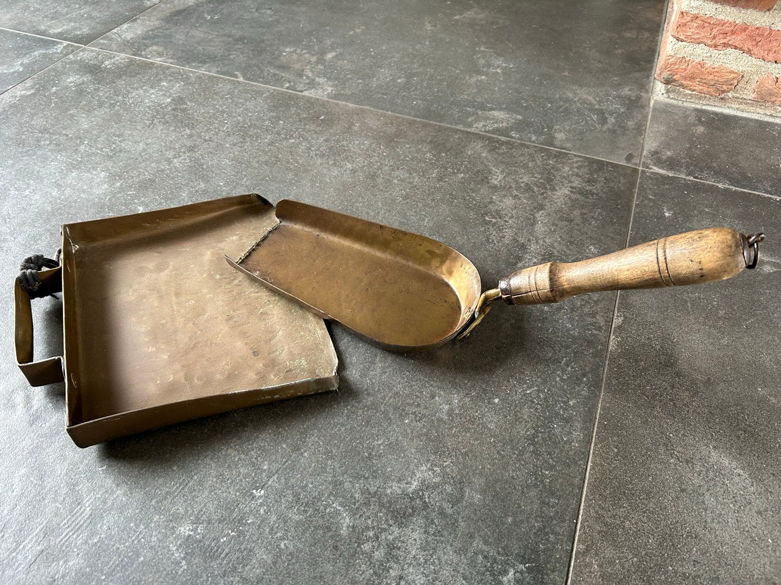 Antieke Stofblik en Schep Set, Ophalen of Verzenden, Koper