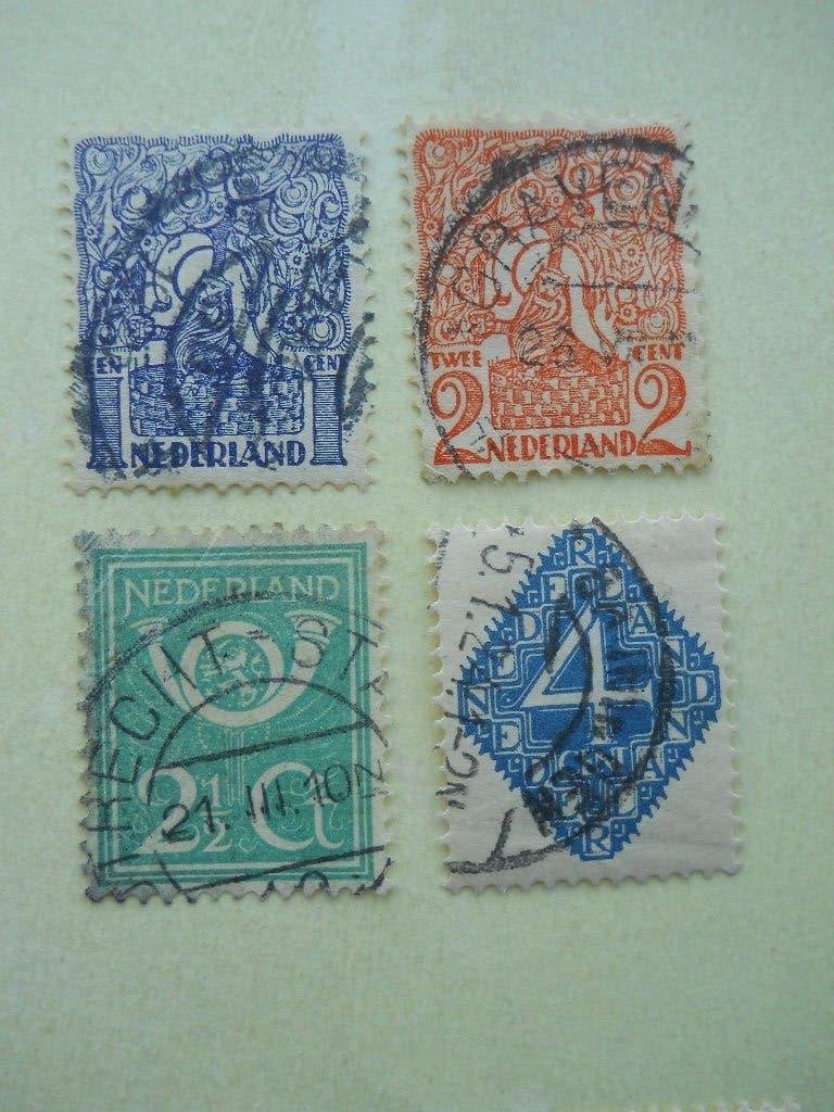 Nederland 1923 Diverse voorstellingen Nvph110-113 gestempeld, Ophalen of Verzenden, T/m 1940, Gestempeld