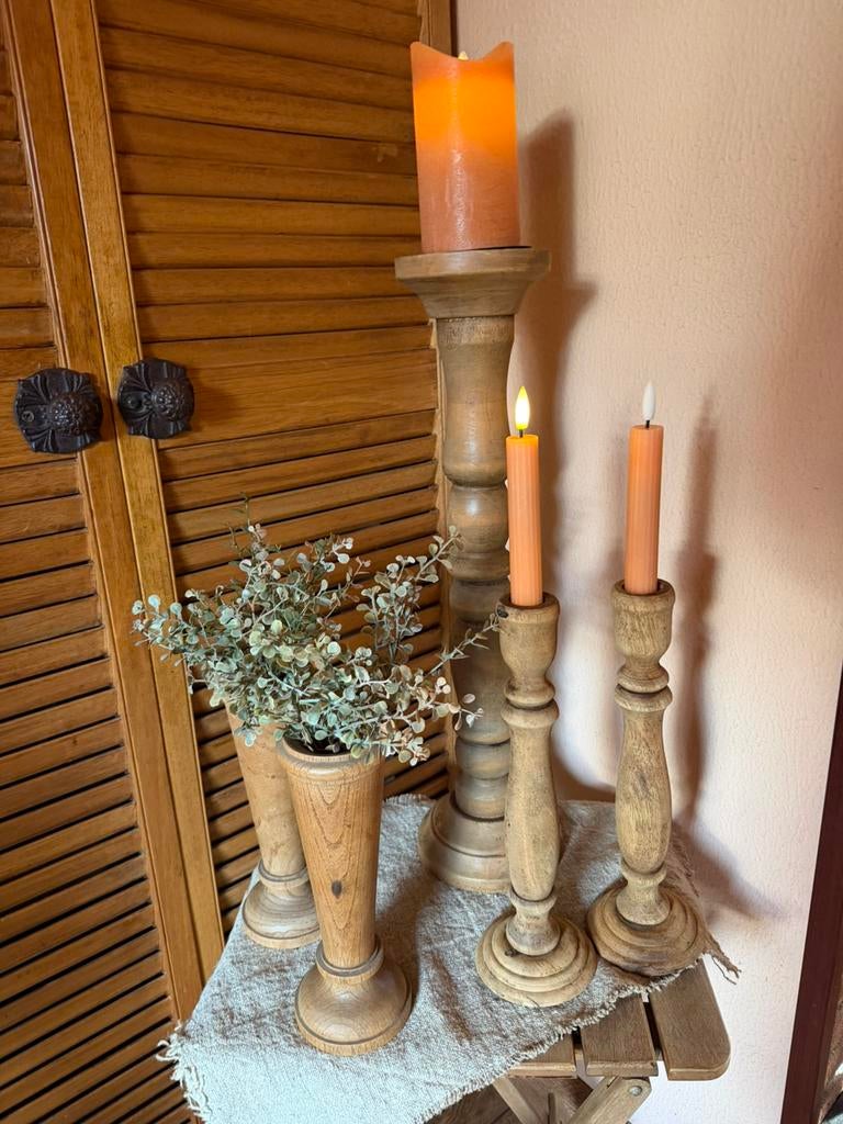 Set van 5 Landelijke/ Sobere Houten Woonaccessoires, Huis en Inrichting, Woonaccessoires | Overige, Ophalen of Verzenden, Zo goed als nieuw