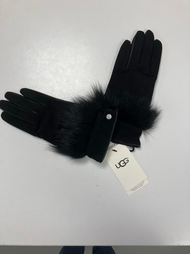 Nieuwe UGG handschoenen met bont - Zwart, Ophalen of Verzenden, Nieuw, Maat 38/40 (M), Handschoenen