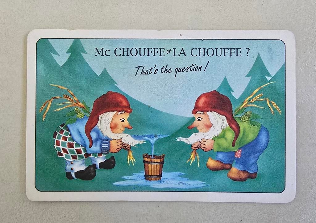 Bier viltje La Chouffe, Ophalen of Verzenden, Zo goed als nieuw, Glas of Glazen, Overige merken
