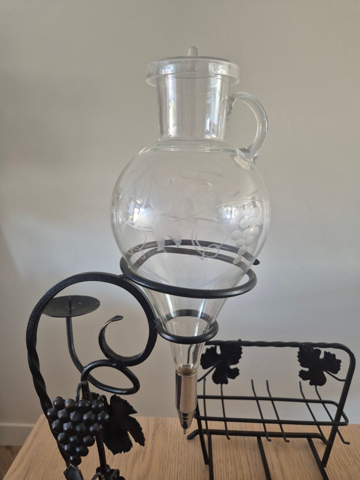 Vintage Weinheber met standaard en glazenrekje, Ophalen, Vintage, Glas, Gebruikt