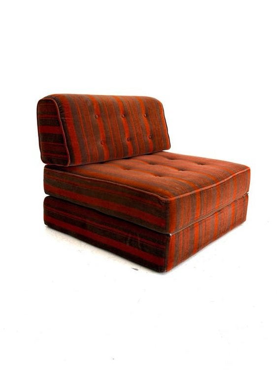 Vintage slaapfauteuil, Duitsland ‘80, Vintage retro buisframe design rotan webbing papercord deens, 75 tot 100 cm, Ophalen of Verzenden