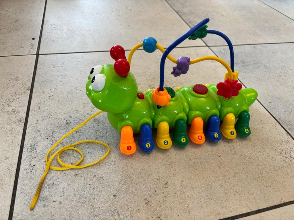 Vrolijke Rups Trekfiguur met Kralenbaan, Ophalen of Verzenden, Zo goed als nieuw, Overige typen, Met licht