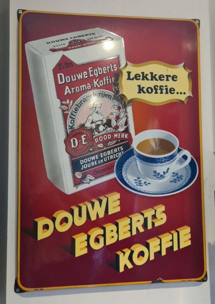 Gezocht deze originele emaille reclamebord van douwe egberts, Verzamelen, Merken en Reclamevoorwerpen, Ophalen of Verzenden, Gebruikt