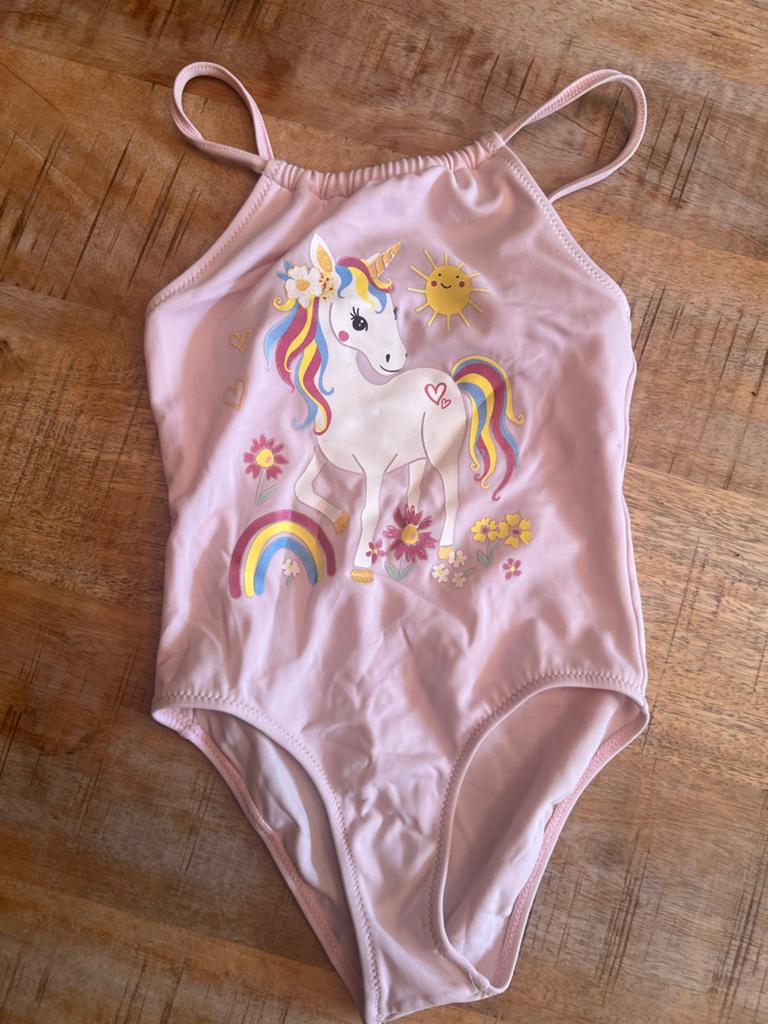 Roze badpak met eenhoorn print maat 98/104, Ophalen of Verzenden, Gebruikt, Meisje, Badpak