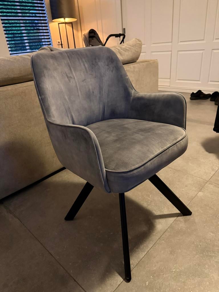 8x Eetkamerstoelen Room108 Eindhoven - Lichtgrijs, Zo goed a, Ophalen of Verzenden, Zo goed als nieuw, Grijs, Vijf, Zes of meer stoelen