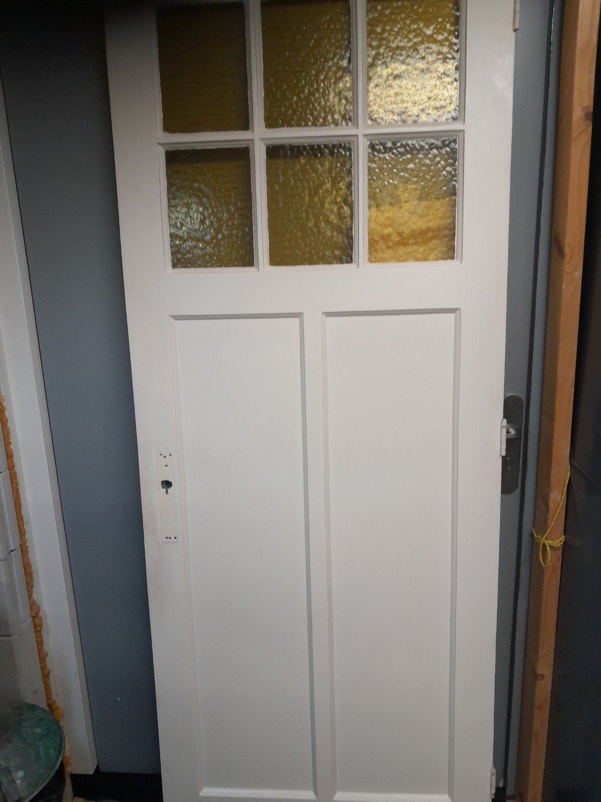 binnendeur met glaspanelen, Doe-het-zelf en Verbouw, Deuren en Horren, Ophalen, Gebruikt, 80 tot 100 cm, Binnendeur