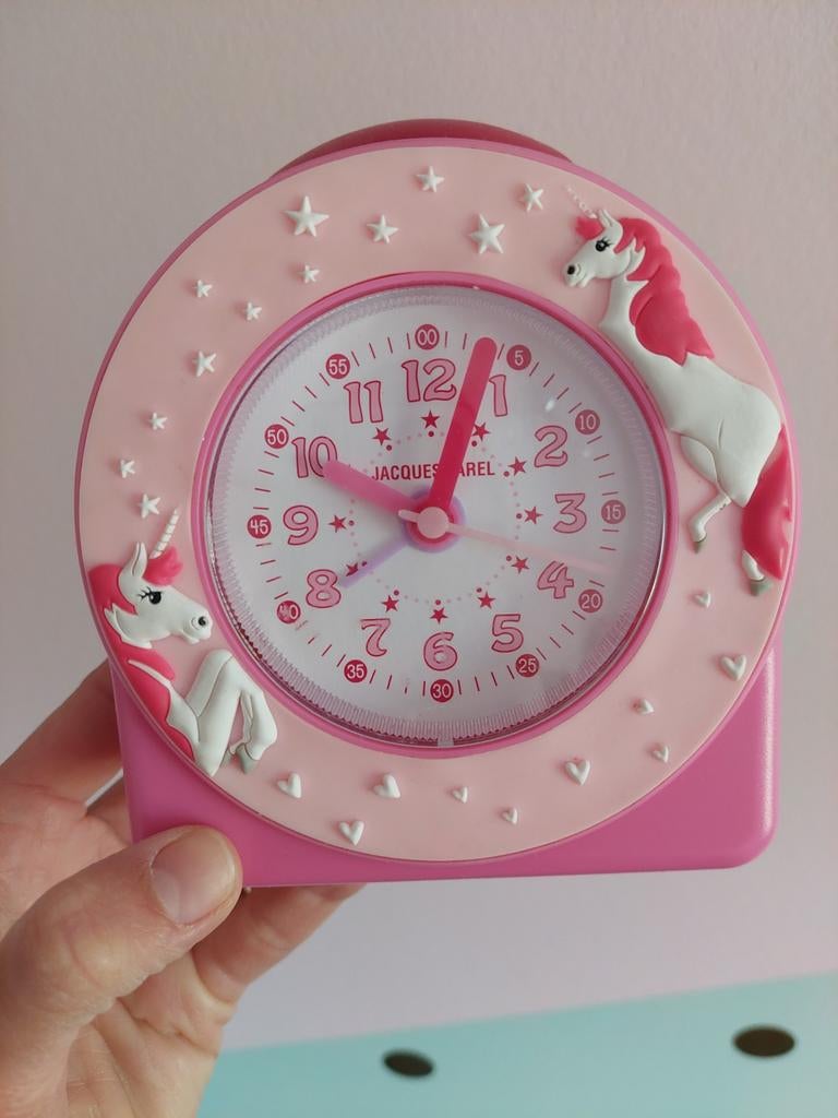 Roze eenhoorn/ unicorn wekker met alarm., Ophalen of Verzenden, Zo goed als nieuw, Roze, Meisje