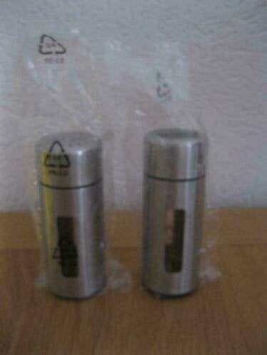 Nieuw peper en zout stel rvs  Afmeting 13 cm x 5 cm, Overige typen, Ophalen of Verzenden, Nieuw, Metaal