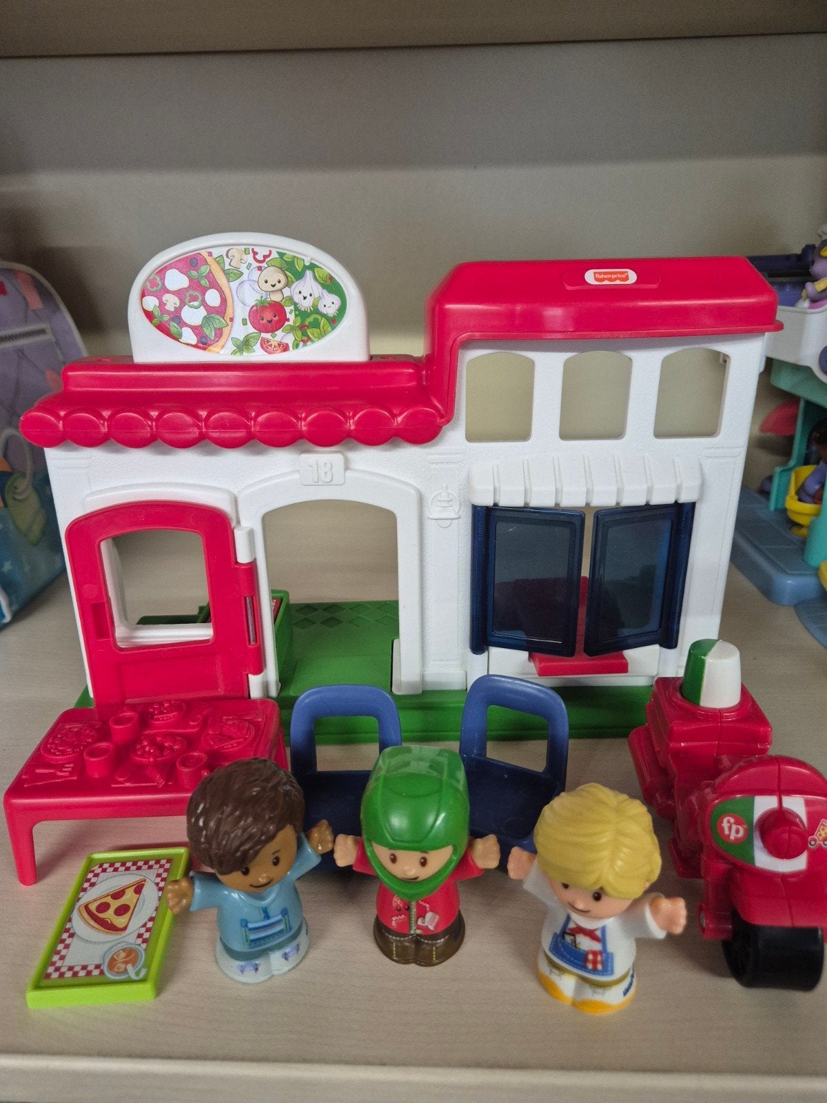 Fisher-Price Little People Pizzeria Speelset, Ophalen of Verzenden, Zo goed als nieuw, Service@mattel.com, Fisher-Price
