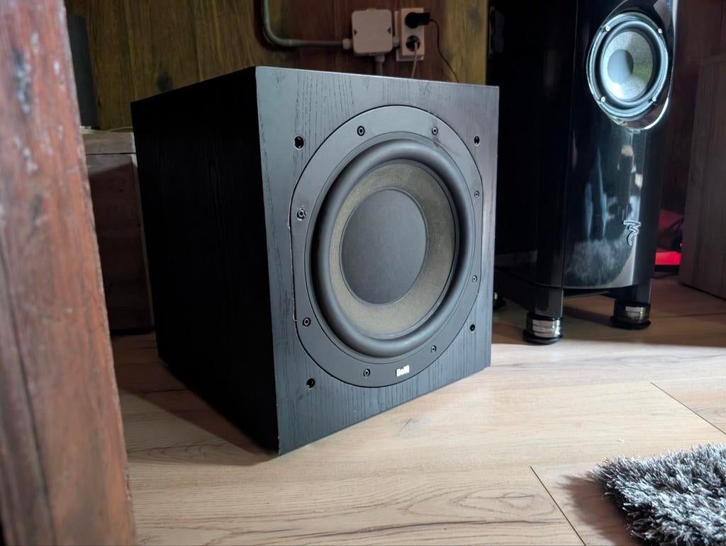Bowers en wilkins ASW750 1000Watt + Monster 5m subkabel, Subwoofer, Zo goed als nieuw, 120 watt of meer, Ophalen