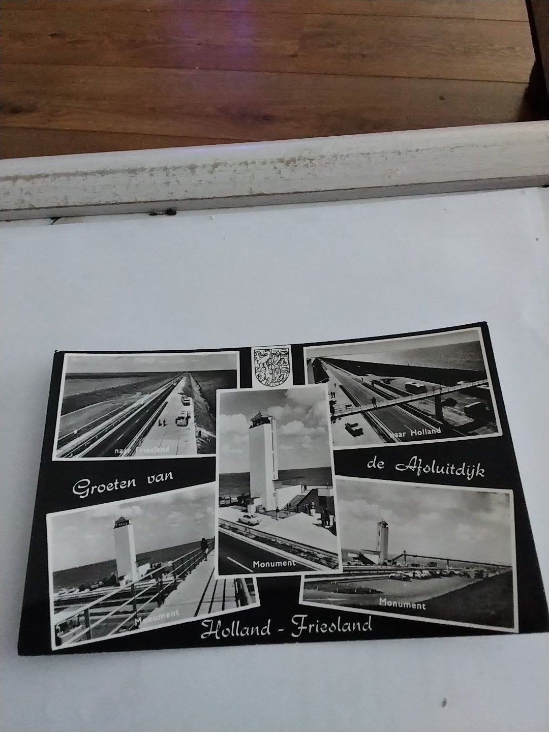 Ansichtkaart Afsluitdijk - Groeten van Holland-Friesland, Verzamelen, Ansichtkaarten | Nederland, Ophalen of Verzenden, 1940 tot 1960