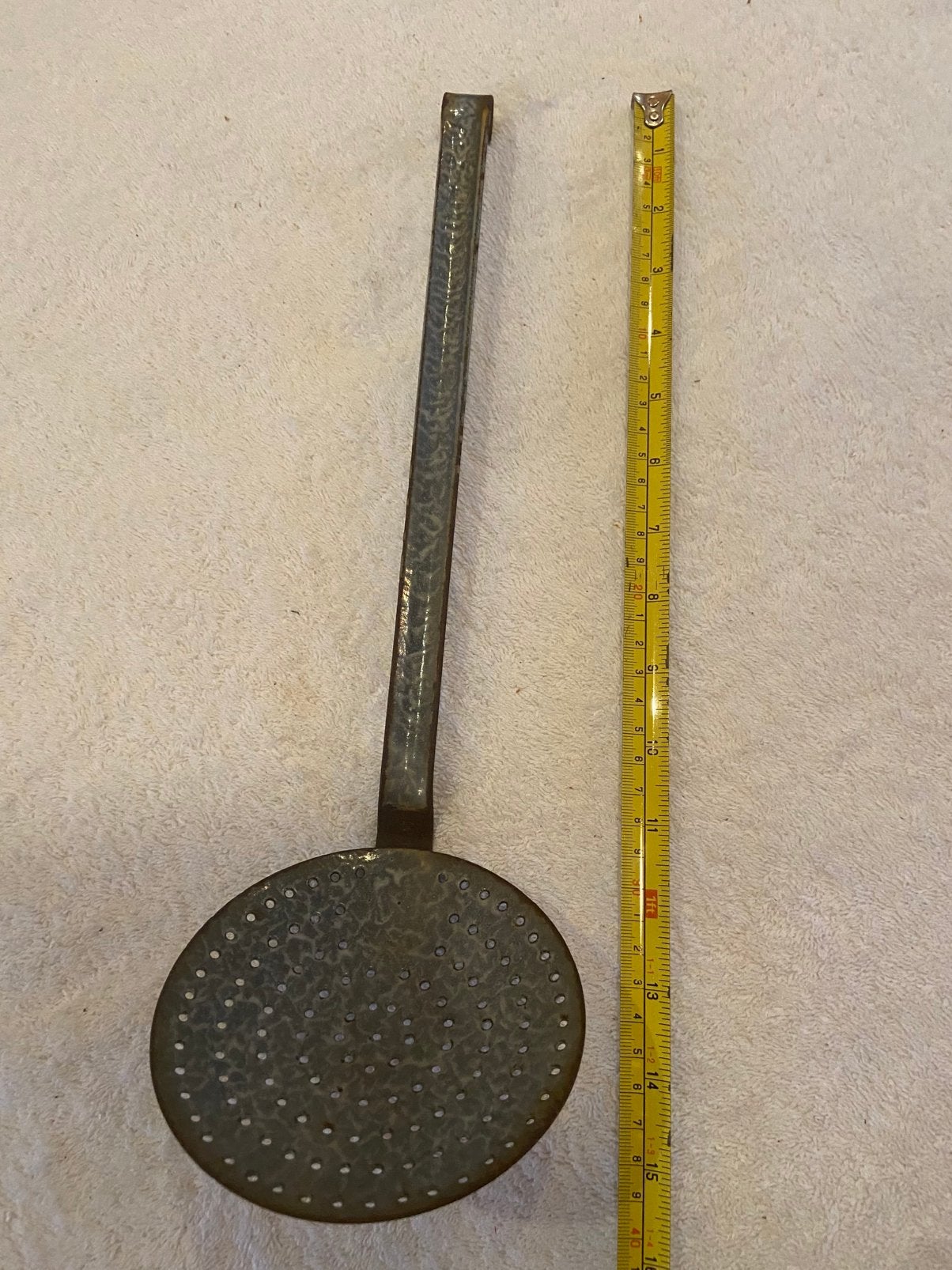 Schuimspaan grijs geemailleerd, Antiek en Kunst, Antiek | Emaille, Ophalen of Verzenden