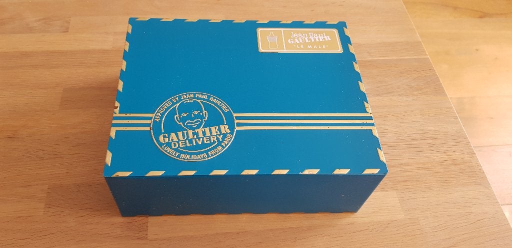 Jean Paul Gaultier Le Male – Lege metalen geschenkdoos, Ophalen of Verzenden, Gebruikt, Toebehoren