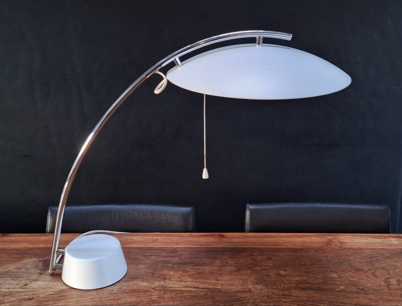 vintage Ikea design Cumulus tafel-lamp bureaulamp wit chroom, Bureaulamp, 32 cm, Ophalen of Verzenden, Zo goed als nieuw