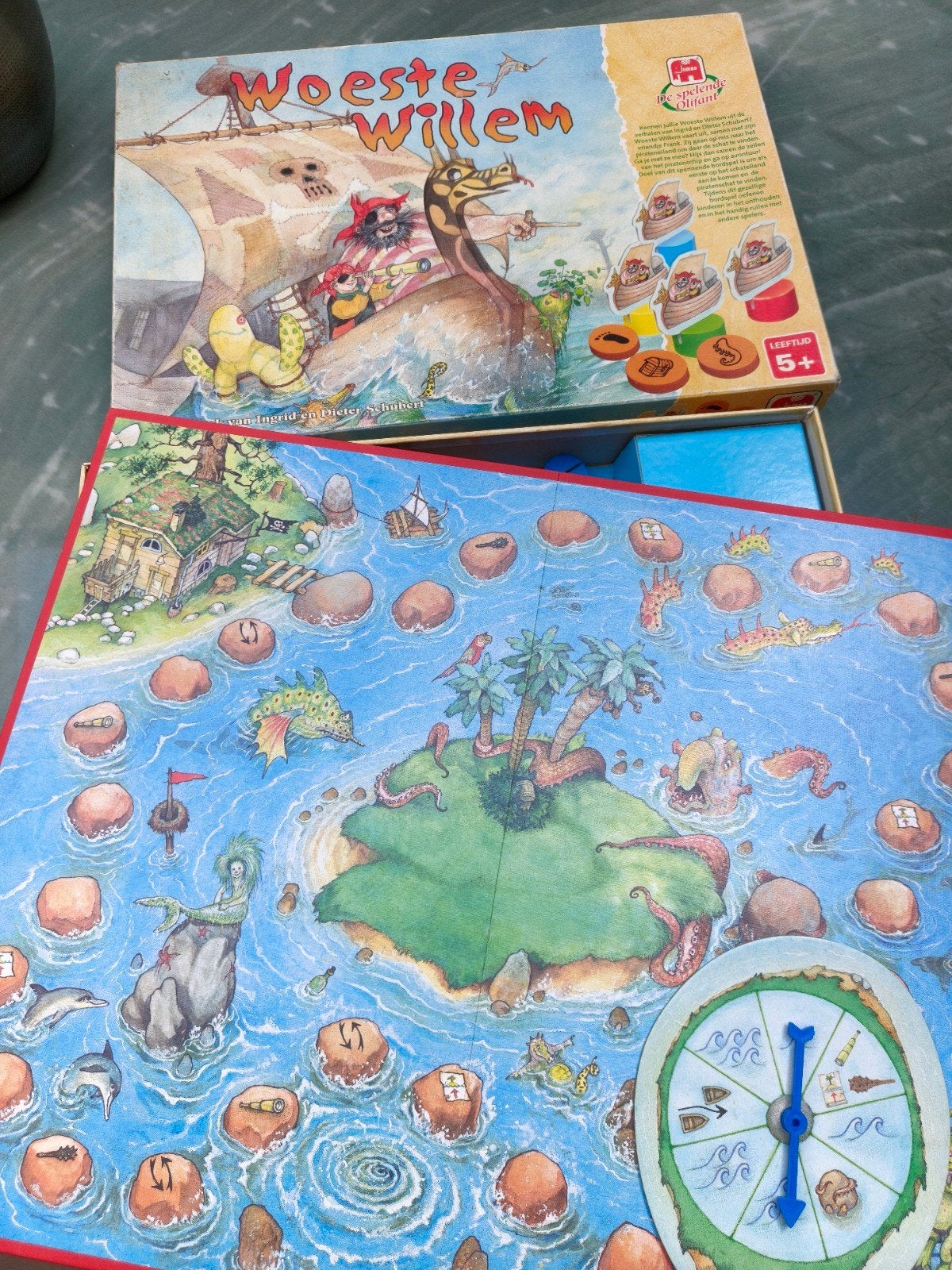 Woeste Willem bordspel - Avontuurlijk piratenspel, Drie of vier spelers, Ophalen, Gebruikt, De Spelende Olifant