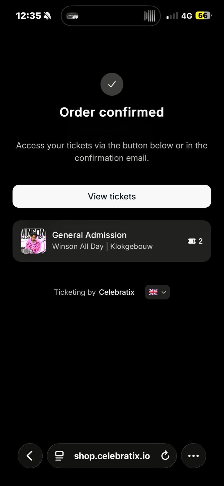 Winson ADL klokgebouw tickets, Tickets en Kaartjes, Twee personen
