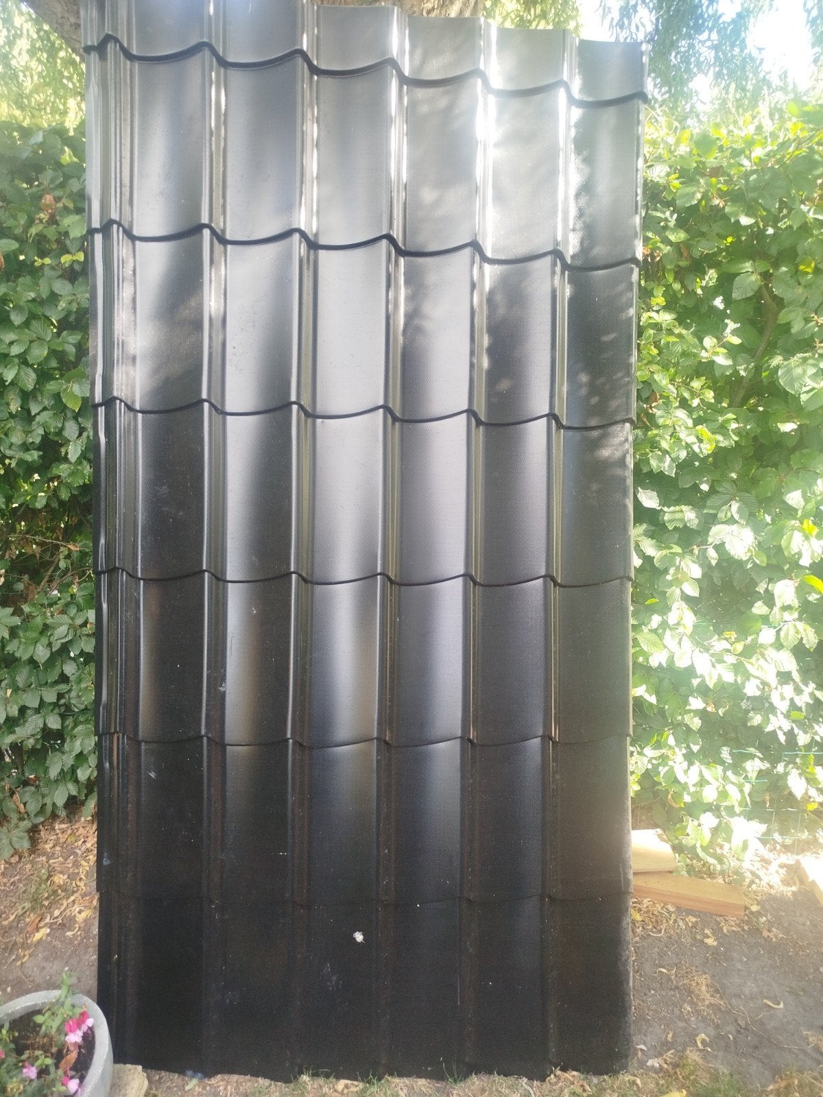 Zwarte aluminium dakpanplaat - 226 x 118 cm, Doe-het-zelf en Verbouw, Dakplaat of Dakpanplaat, Zwart, Nieuw, Ophalen of Verzenden