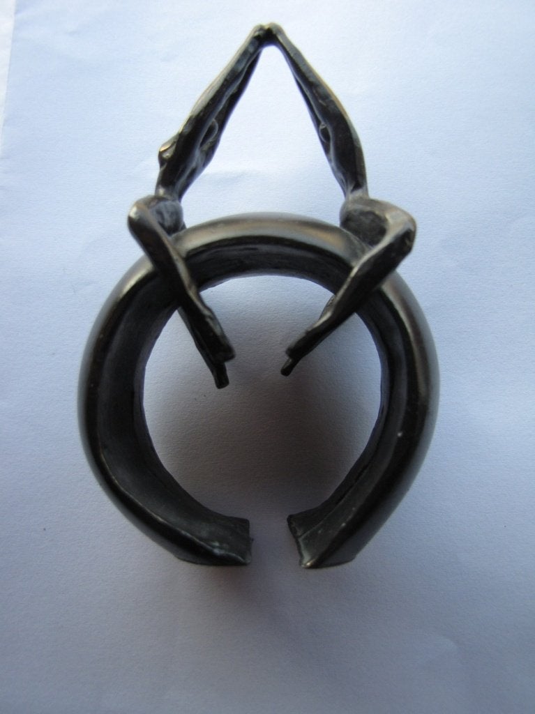 Beeldje in brons, Groep mensen, Minder dan 20 cm, Verzenden, Brons