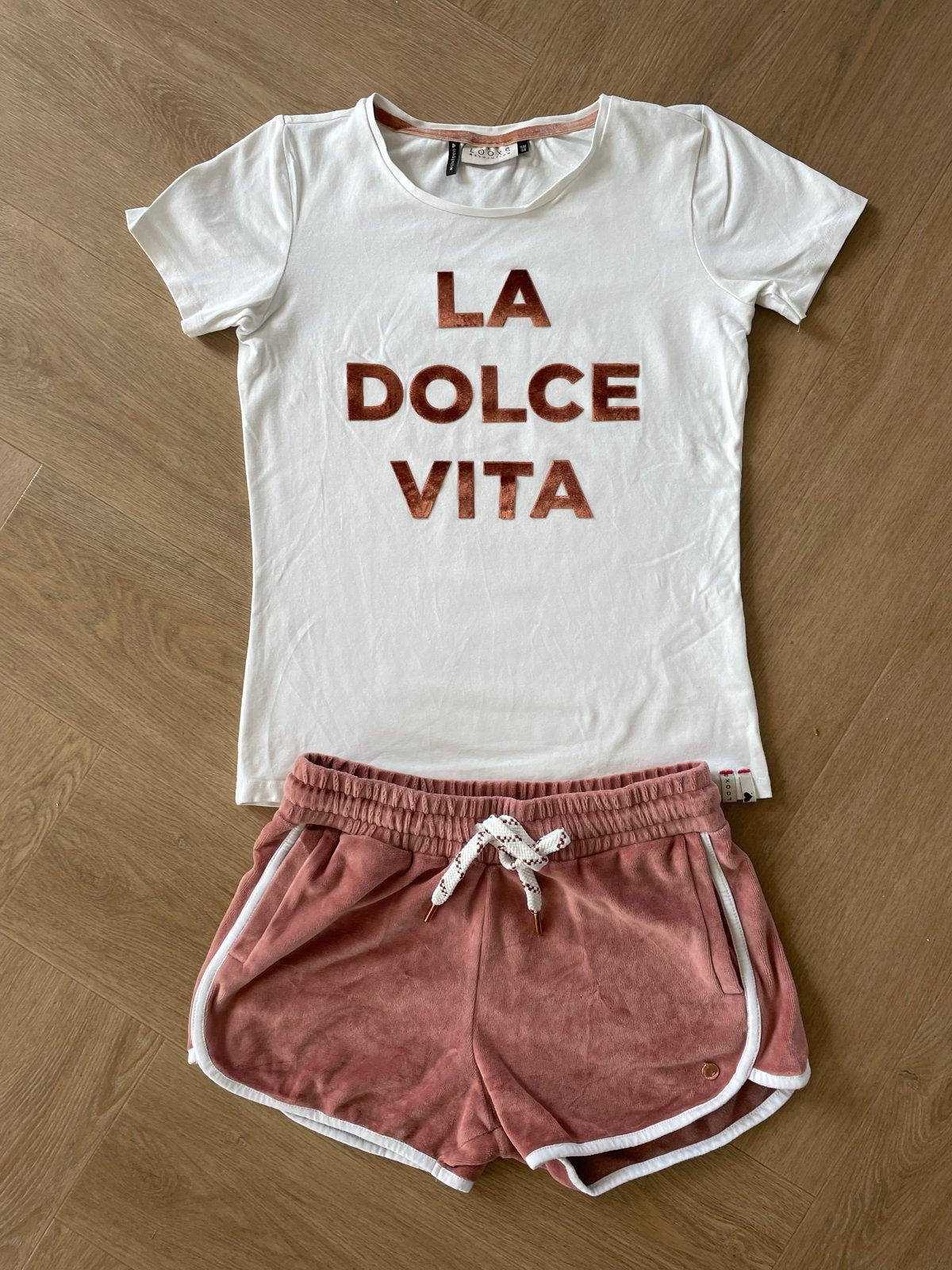 Looxs mooi shirtje 'La Dolce Vita' maat 146, Verzenden, Zo goed als nieuw, Meisje, Shirt of Longsleeve