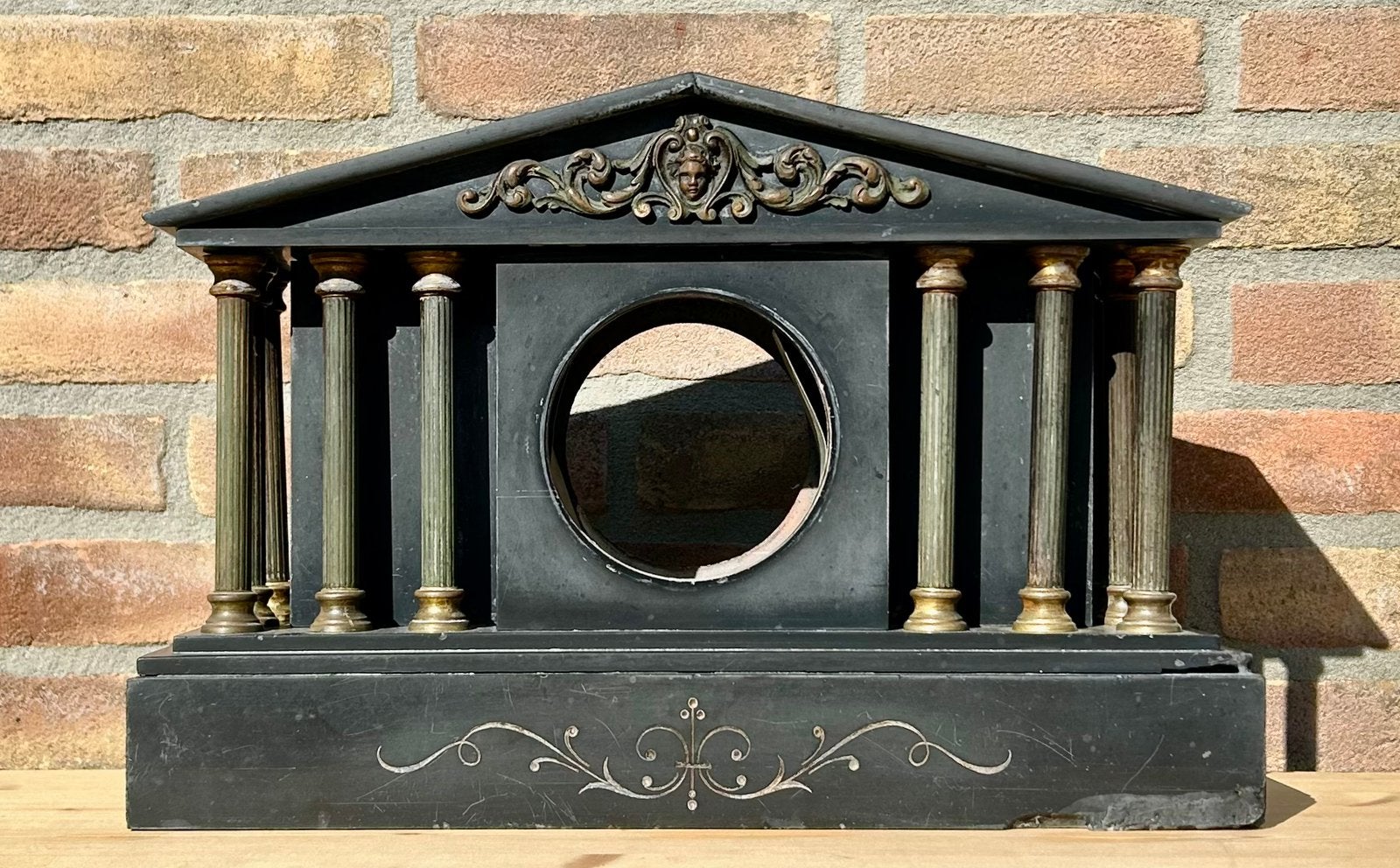 Antieke leistenen tempel voor in de tuin ca. 1890, Ophalen of Verzenden, Zo goed als nieuw, Metaal, Overige typen