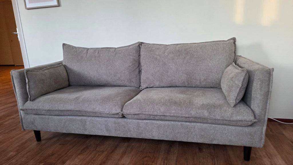 Bank Andorra Kwantum Taupe nieuw, Ophalen, 150 tot 200 cm, 75 tot 100 cm, Rechte bank