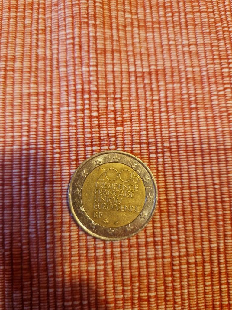 2 Euro munt Frankrijk 2008 EU Voorzitterschap, Postzegels en Munten, Ophalen of Verzenden, Frankrijk, 2 euro, Losse munt