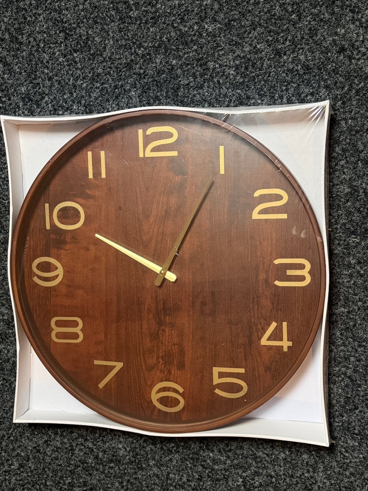 NIEUW | Klok bruin met goud, Ophalen of Verzenden, Zo goed als nieuw, Wandklok