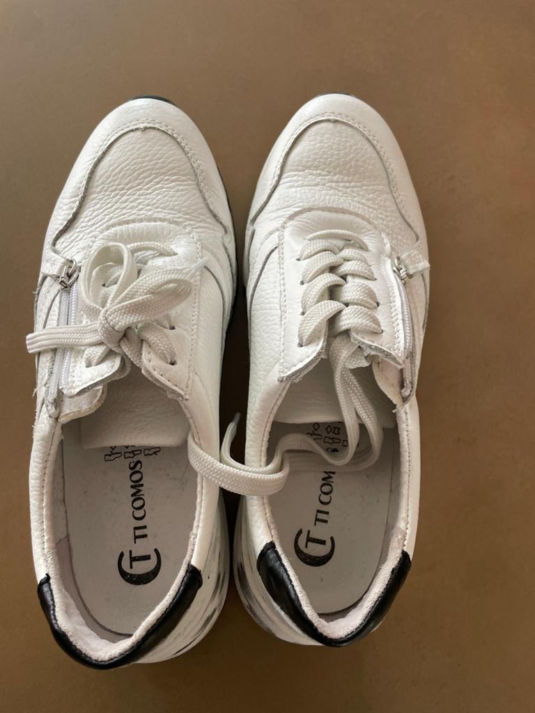 Witte Ti Comos leren sneakers, maat 40, wijdte H, Wit, Ophalen of Verzenden, Sneakers of Gympen, Zo goed als nieuw