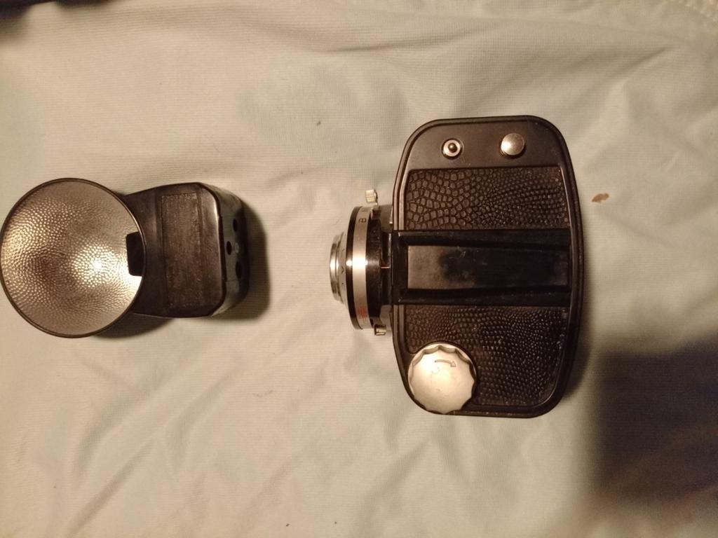 Vintage Clack Camera-Werk AG München Camera met flitser, Audio, Tv en Foto, Fotocamera's Analoog, Ophalen of Verzenden, Gebruikt