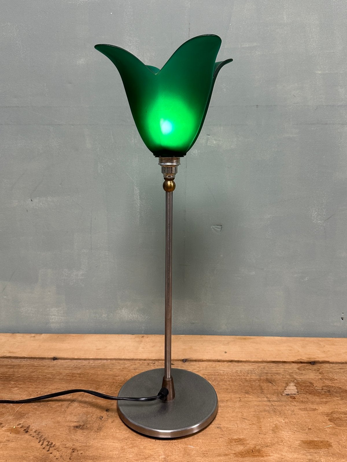 Vintage tafellamp postmodern glas tulpenlampje Pols Potten?, Huis en Inrichting, Lampen | Tafellampen, Met schakelaar, Gebruikt