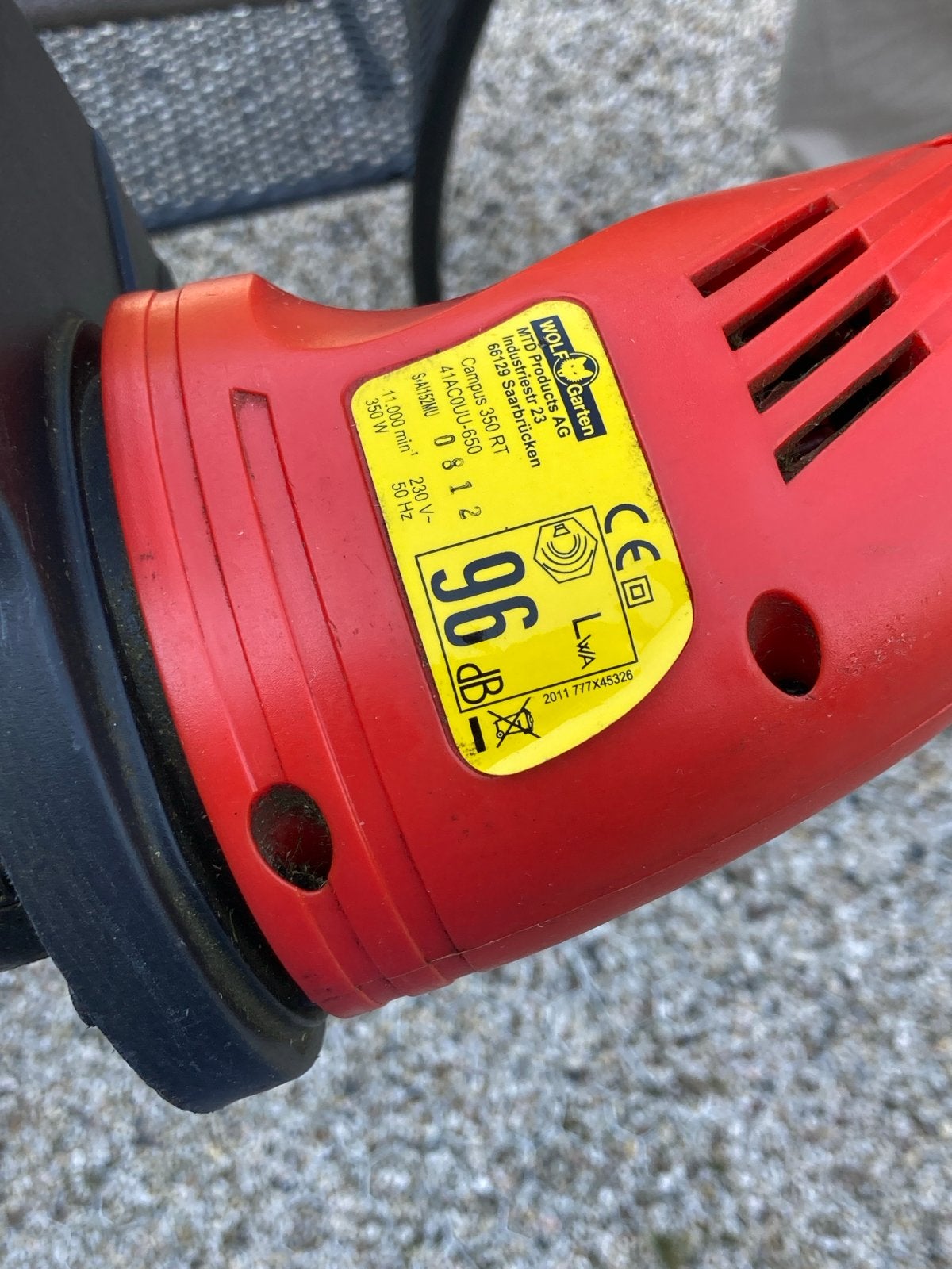 Wolf-Garten Campus 350 RT Elektrische Grastrimmer, Tuin en Terras, Grasmaaiers, Ophalen, Cirkelmaaier, Gebruikt, Elektrische grasmaaier