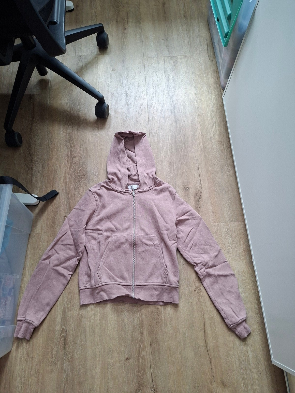 Roze vest met capuchon - H&M - Maat 158, Meisje, Trui of Vest, H&M, Ophalen of Verzenden