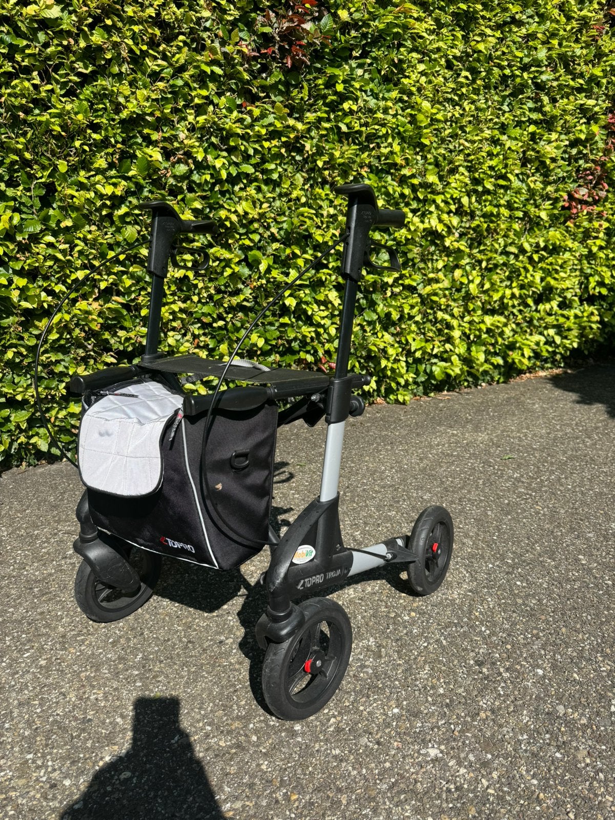 Rollator topro troja 2g S softbanden grijs luxe tas, Ophalen, Opvouwbaar, Gebruikt