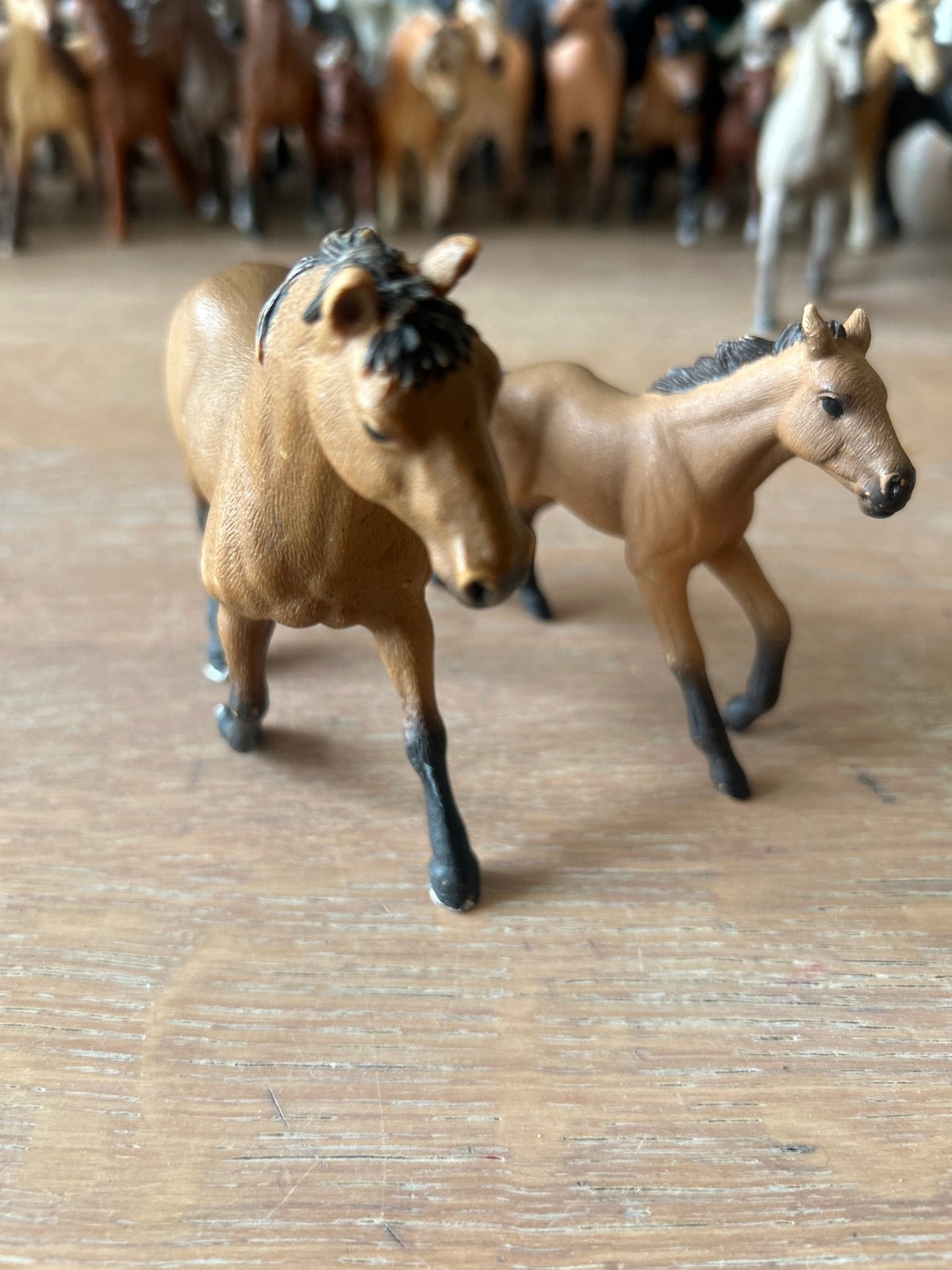 Schleich Quarter Horse Hengst en Veulen Set (13853 & 13854), Ophalen of Verzenden, Gebruikt
