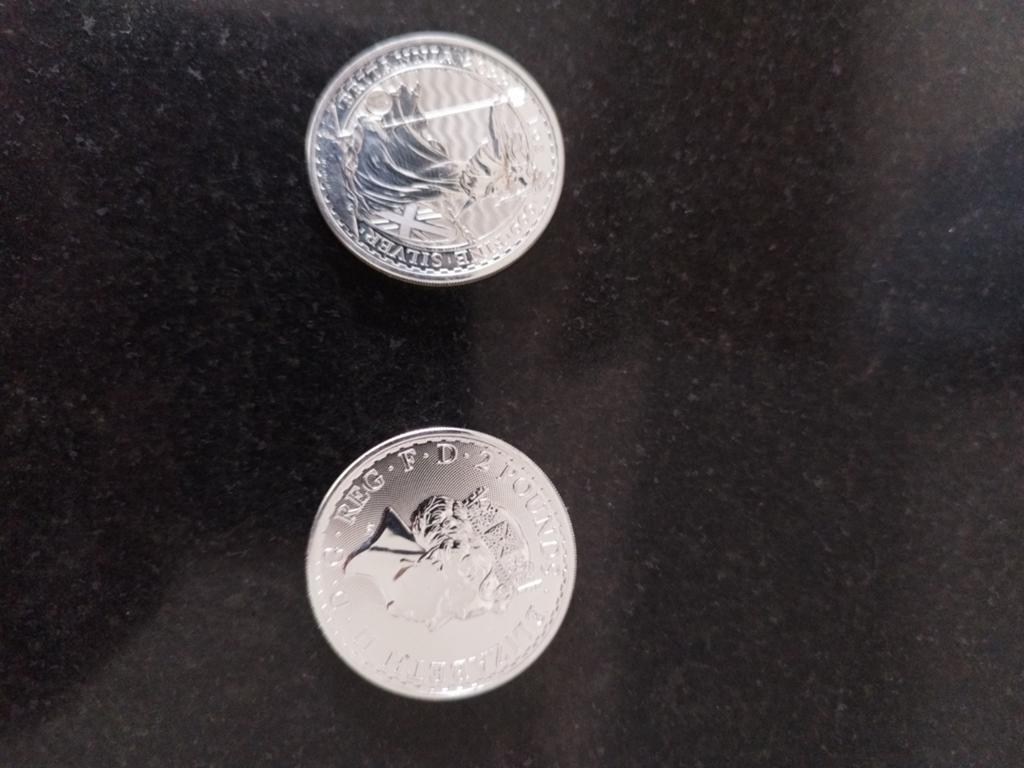 Zilveren Britannia munten - 2 stuks 2022 1 oz, Ophalen of Verzenden, Overige landen, Setje, Zilver