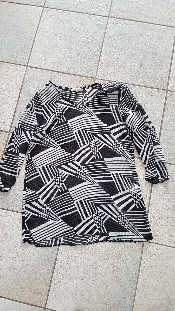 Doorzichtige zwart/witte top, Anna Field, maat 38, Maat 38/40 (M), Anna Field, Meerkleurig, Nieuw