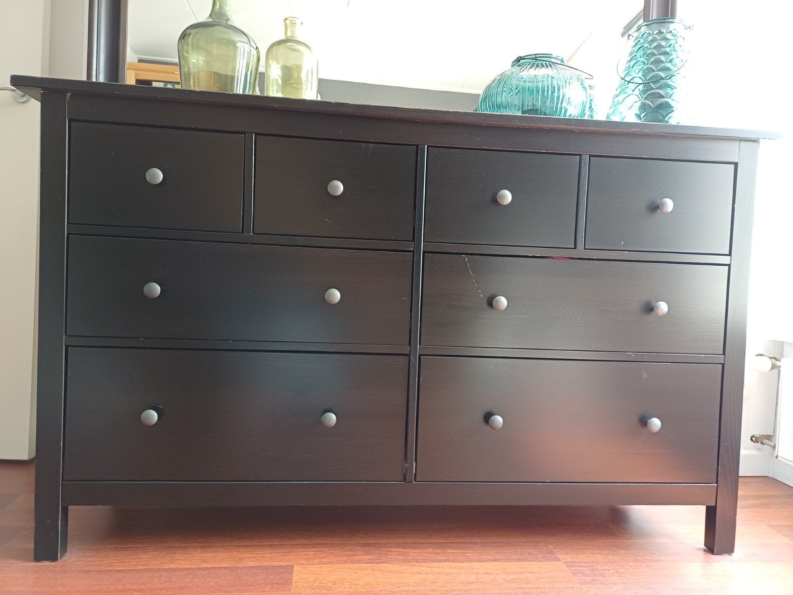 IKEA Hemnes ladekast - Donkerbruin, Ophalen, Gebruikt, 150 tot 200 cm, Klassiek, Scandinavisch