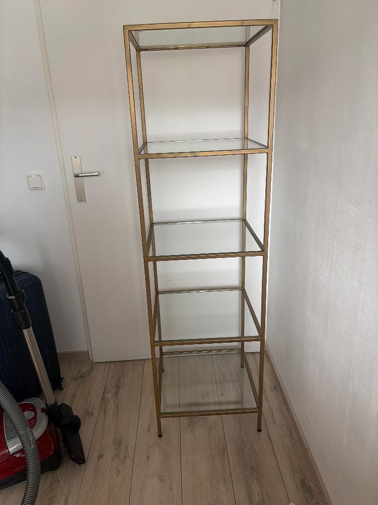 Vitrinekast stellingkast boekenkast, Ophalen, 50 tot 100 cm, Zo goed als nieuw, Metaal