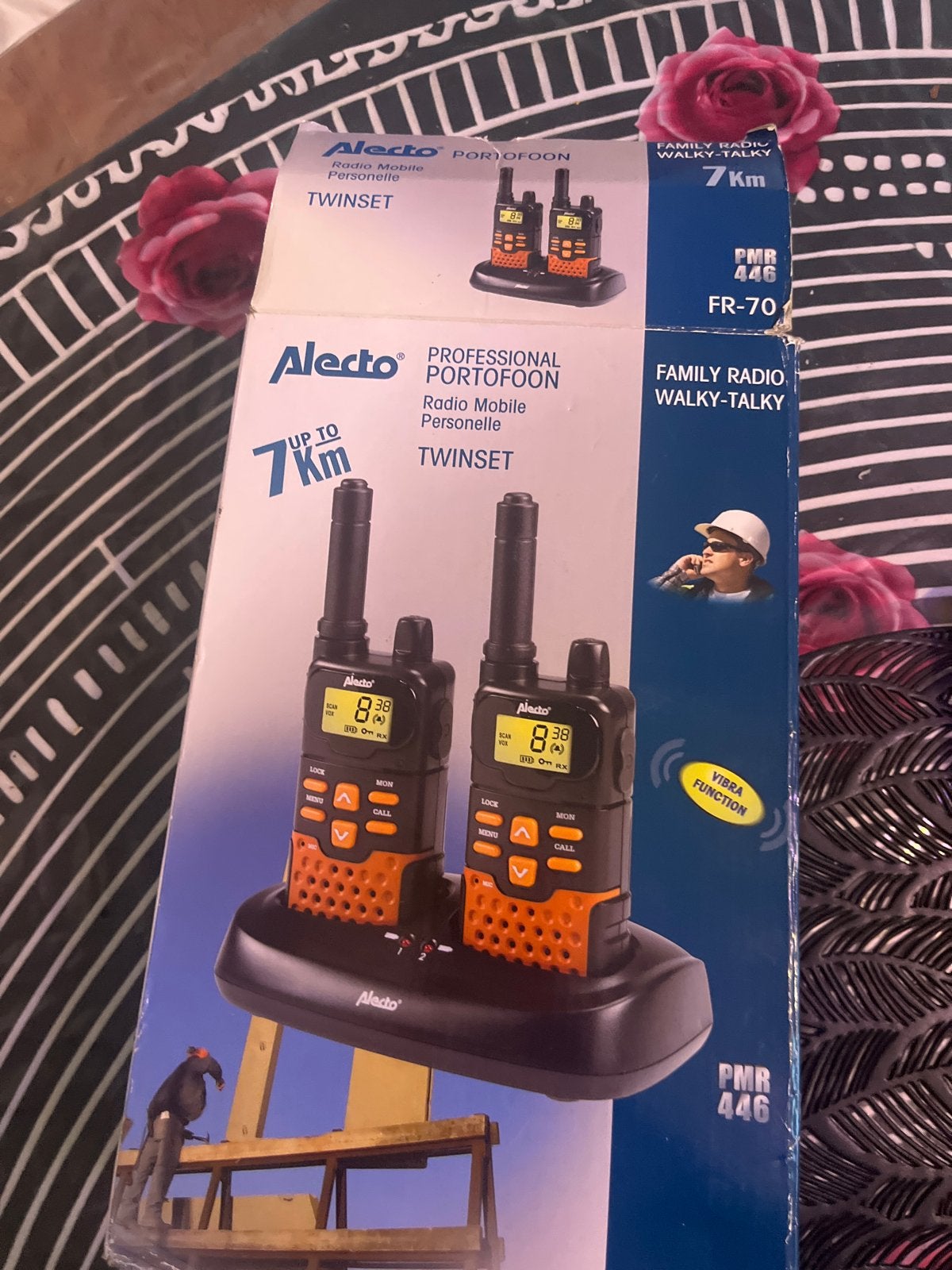 Alecto FR-70 Walkie Talkie Set - Tot 7km Bereik, 5 tot 15 km, Ophalen of Verzenden, Zo goed als nieuw, Portofoon of Walkie-talkie