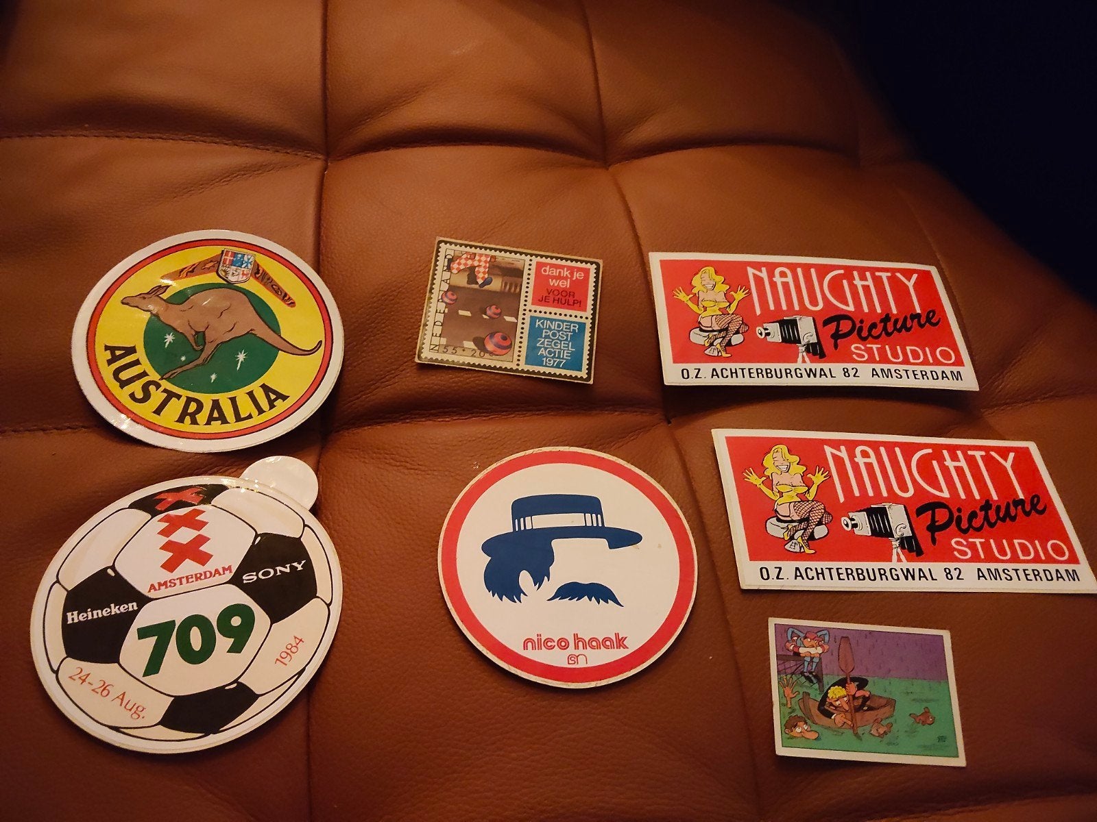 Iconische Stickers: Nico Haak, Naughty Picture Studio, Ajax, Verzamelen, Ophalen of Verzenden, Gebruikt, Overige typen