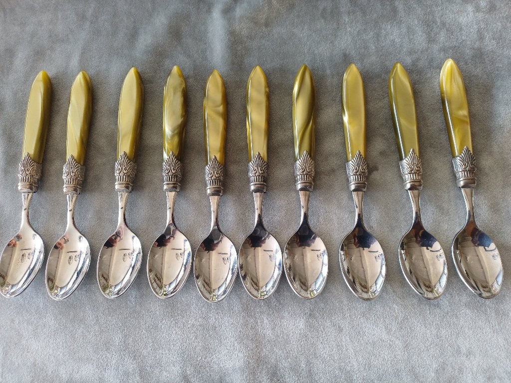 10 EME Napoleon Bestek / 10 Theelepeltjes voor € 20, Los bestek, Zo goed als nieuw, Rvs of Chroom, Overige merken